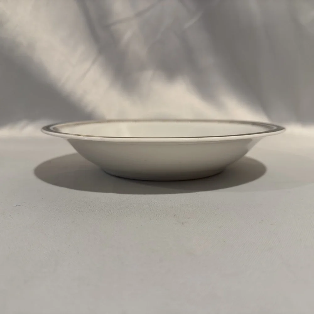 Chodziez Poland Porcelain Soup Bowl Black Gold Band Filigree